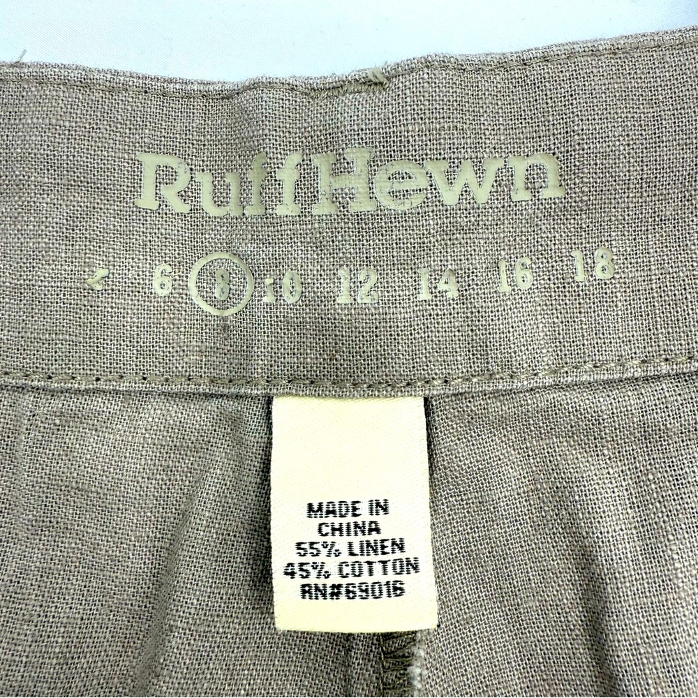 Ruff Hewn Utility Cargo Pants‎ Sz 8 Tan Linen Cotton Blend Capri Length Gorpcore - Picture 8 of 11